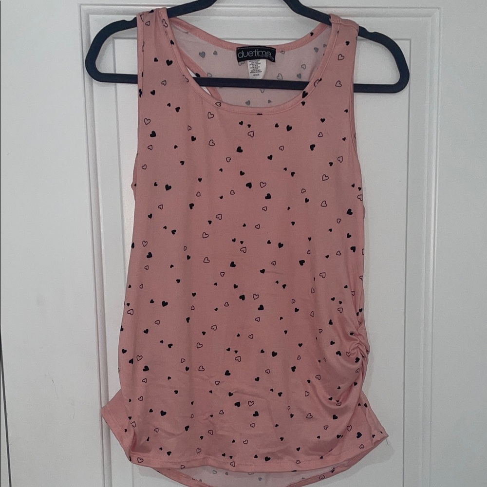 Maternity Pink Heart Pattern Tank Top